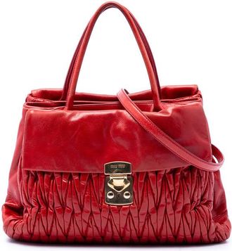 Miu Miu Pre-owned Miu Miu Matelasse Nappa Lux Bauletto Convertible Handbag Ladies 3BEM66OLWLHVJE04