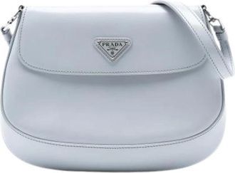 Prada Pre-owned Cross Body Bags, female, Gray, Size: ONE SIZE Pre-owned Leather Crossbody Bag