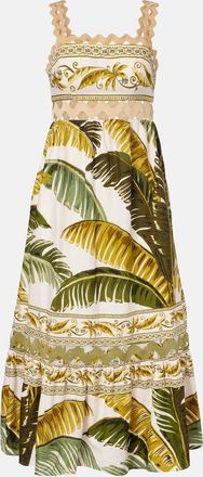 Farm Rio Trancoso printed linen-blend midi dress