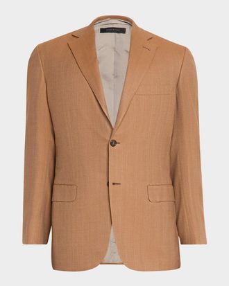 Brioni Men & apos;s Single-Breasted Herringbone Blazer