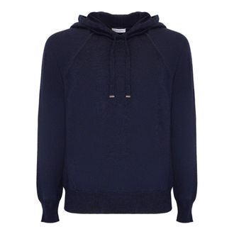 KANGRA Blue Wool Hooded Sweatshirt