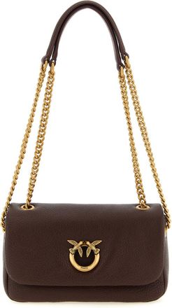 Pinko Brown Love Birds Medium Shoulder Bag