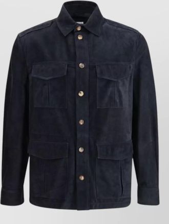 Brunello Cucinelli suede leather shirt jacket