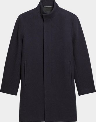 Theory Men & apos;s Belvin Melton-Textured Wool-Blend Coat