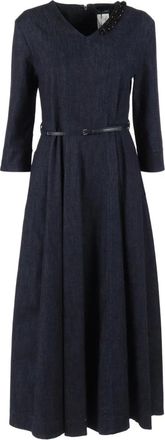Max Mara Midi Dresses, female, Blue, Size: XL Abito Vela