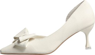 Generic Elegant Womens Bow Tie Strap High Heel Sandals Fashion Summer Dressy Footwear with Comfortable Slim Design for Evening Outings (White, 6.5)