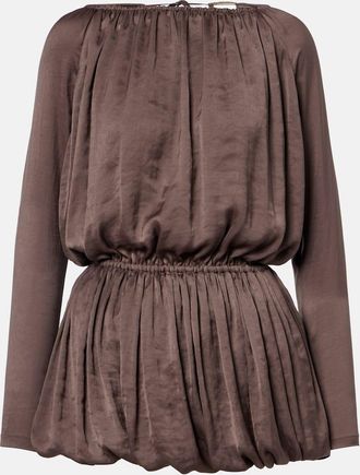 Saint Laurent Draped taffeta minidress