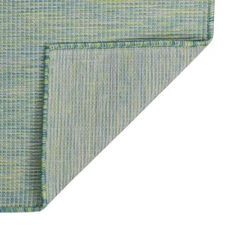 Berkfield Home Outdoor Flatweave Rug 140x200 cm Turquoise | Size: Medium