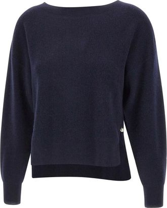 Liu Jo Truien & Vesten, Dames, Blauw, L, Wol, Wollen trui met kasjmier