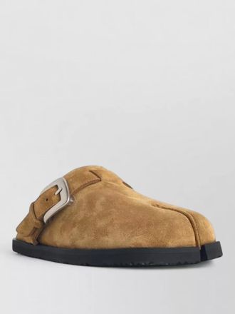 Maison Margiela tabi suede open back sandals rubber sole