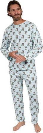 Leveret Mens Loose Fit Cotton Matching Family Pajamas, Fun & Character Themes in Koala Blue at Nordstrom, Size Xx-Large