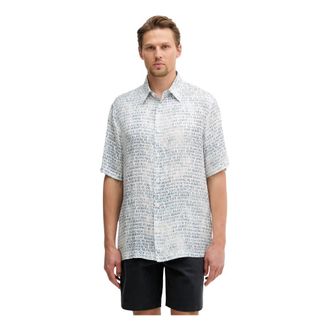 A|X Armani Exchange Allover Logo Print Shirt - Heren - Korte mouwen Overhemden - Veelkleurig - M - Overhemden