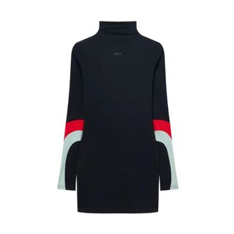 Off-white Turtlenecks, female, Black, Size: XS Short Dress