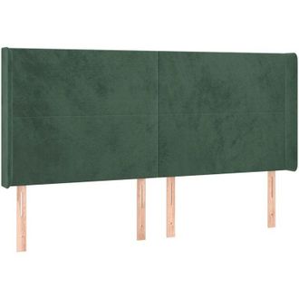 vidaXL Cabecero Con Led De Terciopelo Verde Oscuro 163x16x118/128 Cm Vidaxl