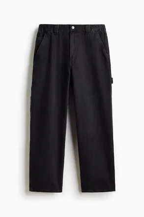 H&M Baggy Carpenter Jeans in Denim Black at Nordstrom, Size X-Large
