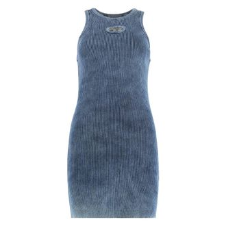 Diesel Kleedjes, Dames, Blauw, M, Katoen, Mini Jurk M-Anchorage