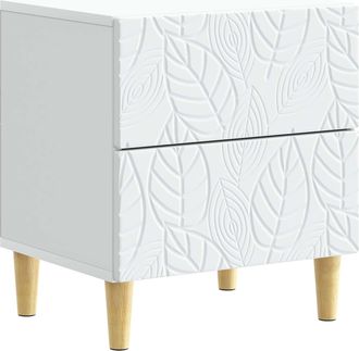 vidaXL Mesita De Noche Blanco 43 X 34,5 X 48 Cm Madera De Ingenier&iacute;a Vidaxl