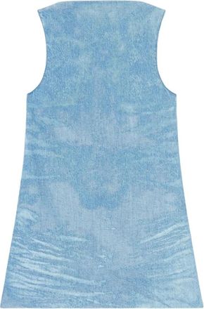 Diesel Kleedjes, Dames, Blauw, M, Denim, Korte jurk van satijndenim