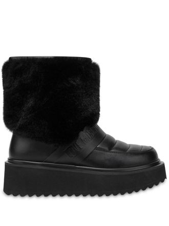 Love Moschino Stivali con logo goffrato - Nero