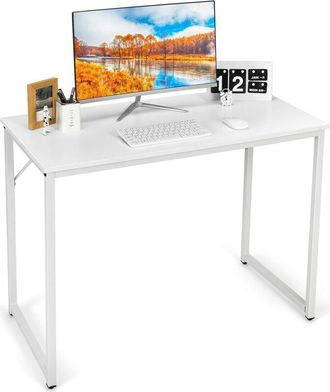 Costway Costway - Escritorio para Ordenador 100 x 50 x 75cm, Mesa para Ordenador Portátil de Estilo Moderno y Sencillo para la Oficina, Acero, Fácil de