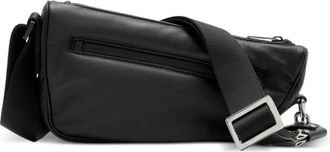 Burberry Zwarte Leren Asymmetrische Schoudertas - Dames - Schoudertassen - Zwart - ONE Size - Tassen