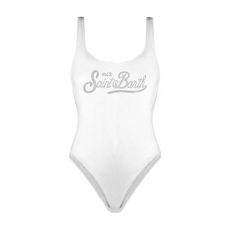 MC2 Saint Barth One-piece, female, White, Size: L Womens Swarovski Crystal One-Piece Swimsuit