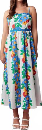 Peach Love California Hadley Floral Maxi Dress In Blue Multi