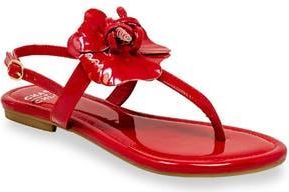 Chase + Chloe by Intouch Footwear Floral Post Toe Sandal in Red Patent at Nordstrom Rack, Size 8.5