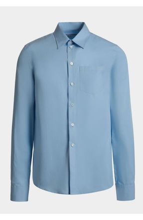 Bally Long Sleeve Shirt in Blue at Nordstrom, Size 46 Eu