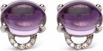 Maviada 18kt white gold Marmaris amethyst diamond stud earrings - women - Diamond/14kt White Gold/Amethyst - One Size - Silver