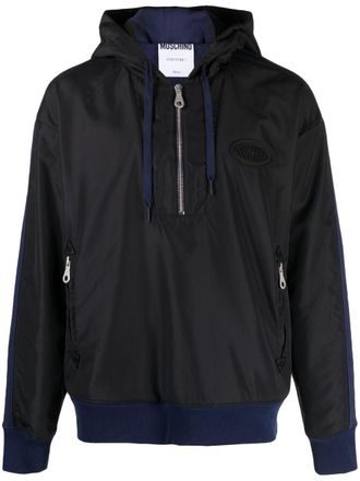Moschino colour-block hooded jacket - Blue