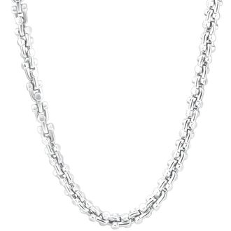 Pompeii3 Mens U-Shape 14k Gold (126gram) or Platinum (236gram) 7mm Link Chain Necklace 24