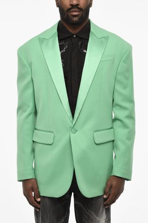 Dsquared2 Blazer a Un Bottone in lana Vergine con Tasche ad Aletta Dsquared2