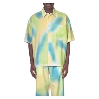 BONSAI Gespoten Crop Shirt - Heren - Korte mouwen Overhemden - Veelkleurig - M - Overhemden