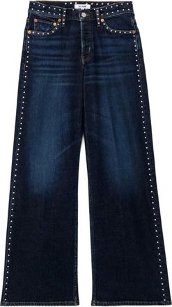 Re/Done Studded Wide Leg Denim - Blu