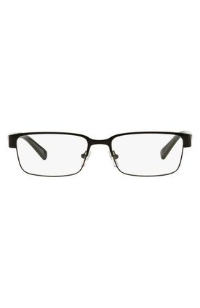 A|X Armani Exchange 56mm Rectangular Optical Glasses in Black at Nordstrom