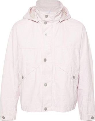 Stone Island linen hooded jacket - men - Linen/Flax/Acrylic Resin - M - Pink