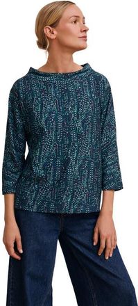 Celtic & Co. Cotton Blend Collared T-Shirt in Trailing Vines at Nordstrom, Size 14