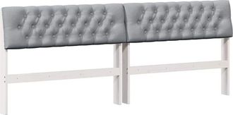 vidaXL Cabecero Tapizado Gris Claro 200 Cm Madera De Pino Macizo Vidaxl