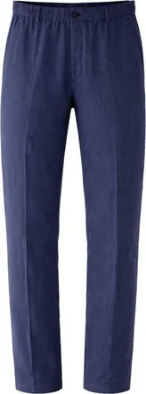 Emporio Armani Deep Navy Relaxed Fit Linen Trousers