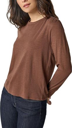 Lilla P Shirred Shoulder Crewneck Top