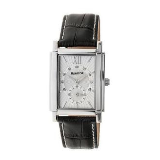Heritor Frederick Leather-Band Watch in Silver at Nordstrom