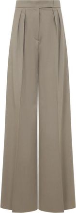 Max Mara Quorum Pants - Dames - Wijde Broeken - Bruin - 2XS - Leer - Broeken