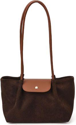 Generic Cymwer Faux Suede Retro Shoulder Bag All-Match Underarm Bag Work Tote Handbag (Coffee) (Coffee)