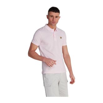 Lyle & Scott Polo Shirts, male, Pink, Size: 2XL Plain Polo Shirt