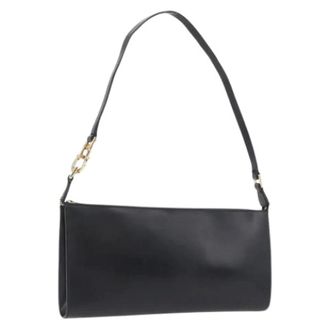 Ferragamo Pre-owned Shoulder Bags, female, Black, Size: ONE SIZE Pre-owned Leather Shoulder Bag
