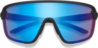 Smith Bobcat 135mm ChromaPop Shield Sunglasses in Black/rose Blue Mirror at Nordstrom