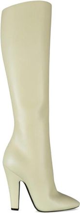 Saint Laurent 68 Boots - Dames - Laarzen met Hak - Beige - 36 EU - Leer - Schoenen