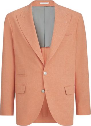 Brunello Cucinelli Blazer con revers a lancia - Arancione