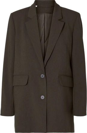 Selected Relaxed Blazer - Delicioso Melange - Dames - Jassen - Bruin - Maat: L Leer